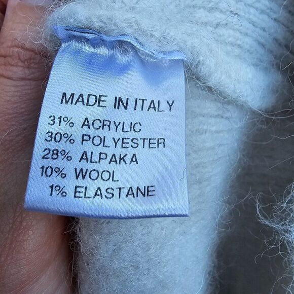 Bartolini Womens Vneck Two Tone Sweater Alpaca Wool Made in Italy Size M - Picture 6 of 7